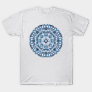 Blue and silver round pattern T-Shirt